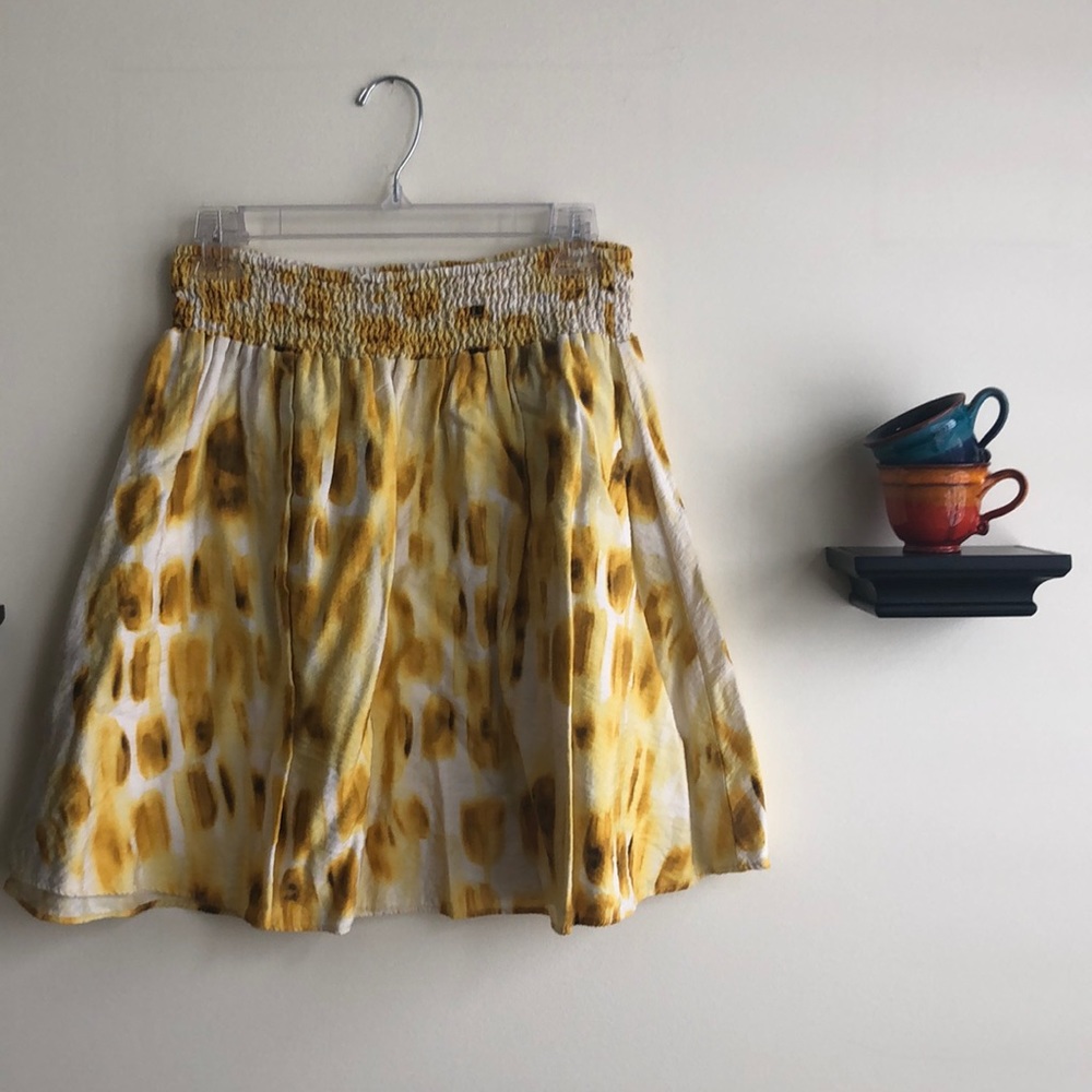NY&C Paintbrush Yellow Pull On Skirt